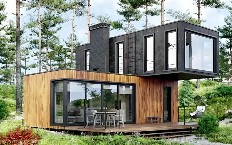 It's two custom long prefabricated house staggers stacked on top of each other to make yah an artistic look